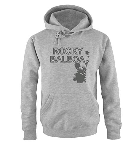 Just Style It - Rocky Balboa - Style1 - Herren Hoodie - Grau / Grau Gr. XL von Just Style It