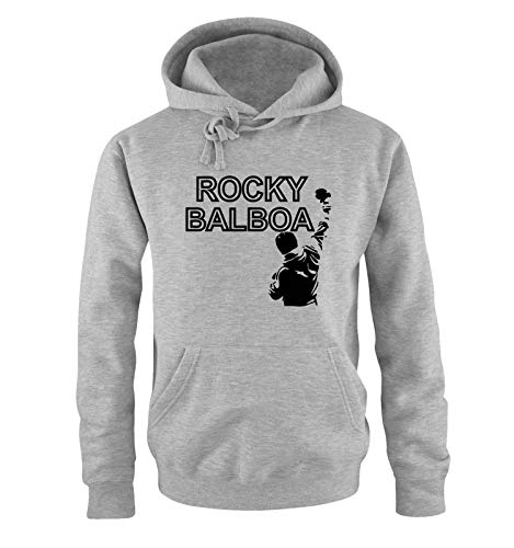 Just Style It - Rocky Balboa - Style1 - Herren Hoodie - Grau / Schwarz Gr. L von Just Style It