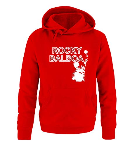 Just Style It - Rocky Balboa - Style1 - Herren Hoodie - Rot / Weiss Gr. M von Just Style It