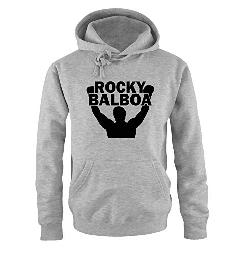 Just Style It - Rocky Balboa - Style2 - Herren Hoodie - Grau / Schwarz Gr. XL von Just Style It