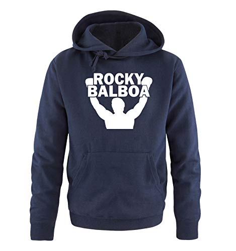 Just Style It - Rocky Balboa - Style2 - Herren Hoodie - Navy / Weiss Gr. L von Just Style It