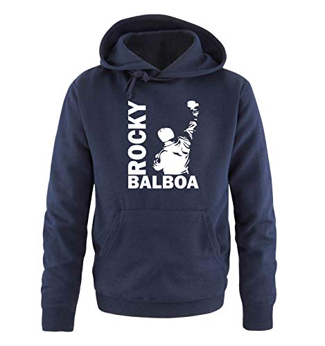 Just Style It - Rocky Balboa - Style3 - Herren Hoodie - Navy/Weiss Gr. S von Just Style It