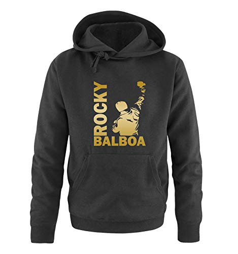 Just Style It - Rocky Balboa - Style3 - Herren Hoodie - Schwarz/Gold Gr. 3XL von Just Style It