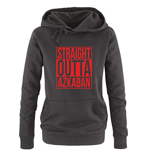 Just Style It - Straight Outta Azkaban - Damen Hoodie - Schwarz / Rot Gr. XL von Just Style It