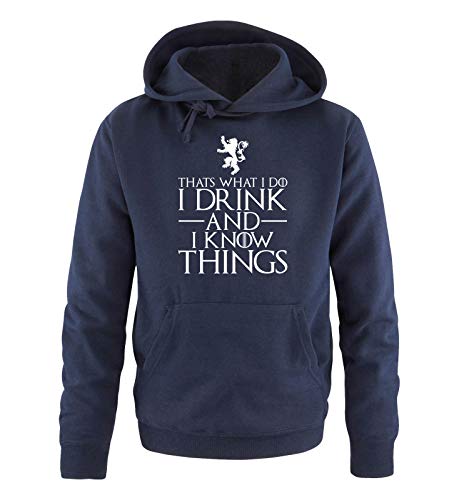 Just Style It - That's What I do - I Drink and I Know Things - Game of Thrones - Herren Hoodie - Navy/Weiss Gr. L von Just Style It