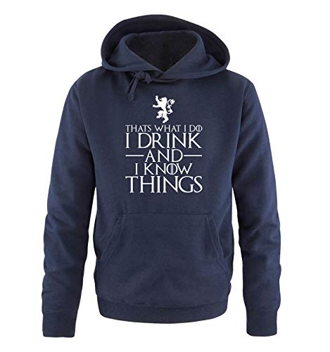 Just Style It - That's What I do - I Drink and I Know Things - Game of Thrones - Herren Hoodie - Navy / Weiss Gr. XXL von Just Style It