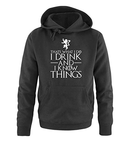 Just Style It - That's What I do - I Drink and I Know Things - Game of Thrones - Herren Hoodie - Schwarz / Weiss Gr. XXL von Just Style It