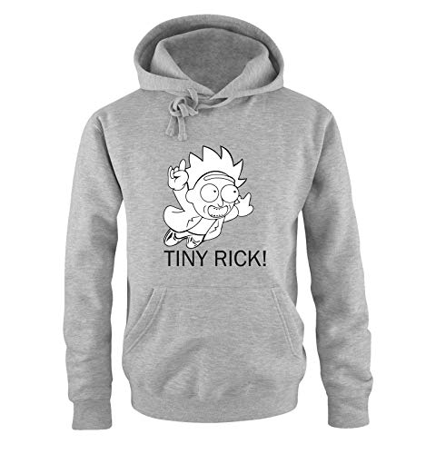 Just Style It - Tiny Rick! - Rick and Morty - Herren Hoodie - Grau / Schwarz-Weiss Gr. M von Just Style It