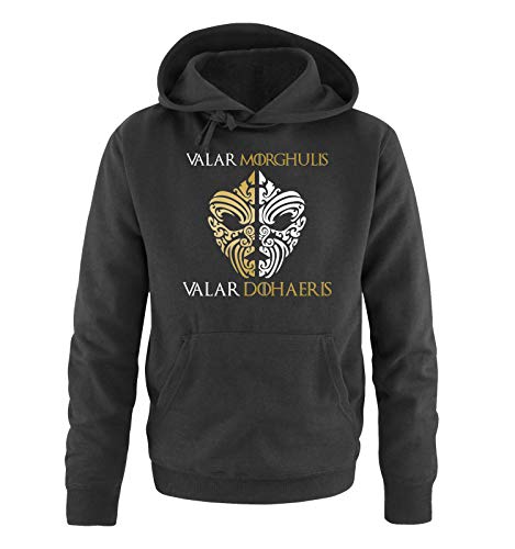 Just Style It - Valar Morghulis/Dohaeris - Faceless Men - Game of Thrones - Herren Hoodie - Schwarz / Gold-Weiss Gr. 3XL von Just Style It