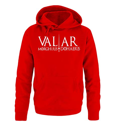 Just Style It - Valar Morghulis/Dohaeris - Game of Thrones - Herren Hoodie - Rot / Weiss Gr. XXL von Just Style It