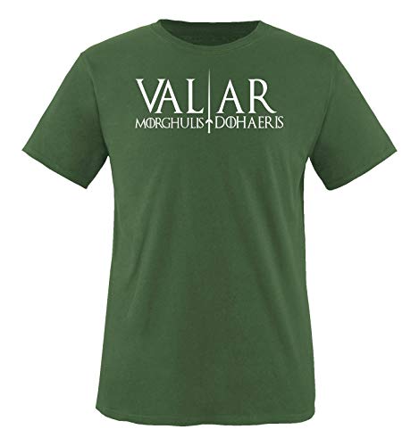 Just Style It - Valar Morghulis/Dohaeris - Game of Thrones - Herren T-Shirt - Oliv/Weiss Gr. XL von Just Style It