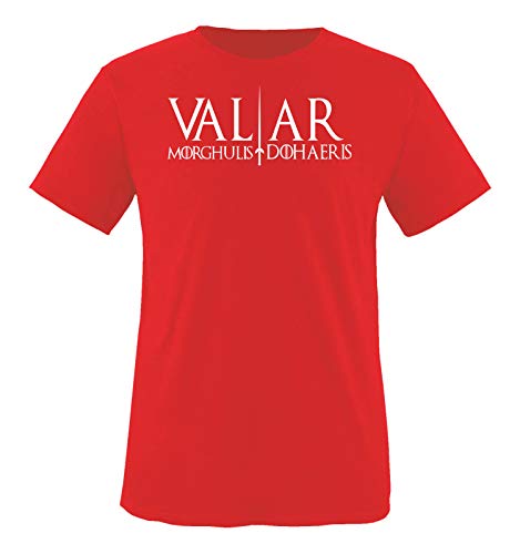 Just Style It - Valar Morghulis/Dohaeris - Game of Thrones - Herren T-Shirt - Rot/Weiss Gr. XL von Just Style It