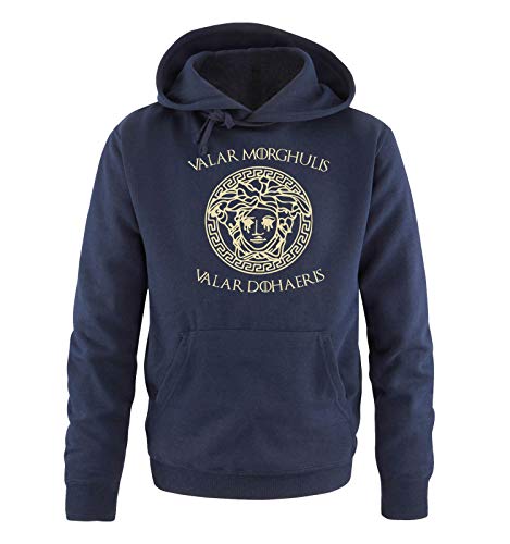 Just Style It - Valar Morghulis/Dohaeris II - Herren Hoodie - Navy/Beige Gr. L von Just Style It