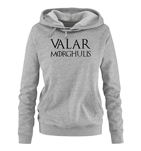 Just Style It - Valar Morghulis - Game of Thrones - Damen Hoodie - Grau / Schwarz Gr. S von Just Style It