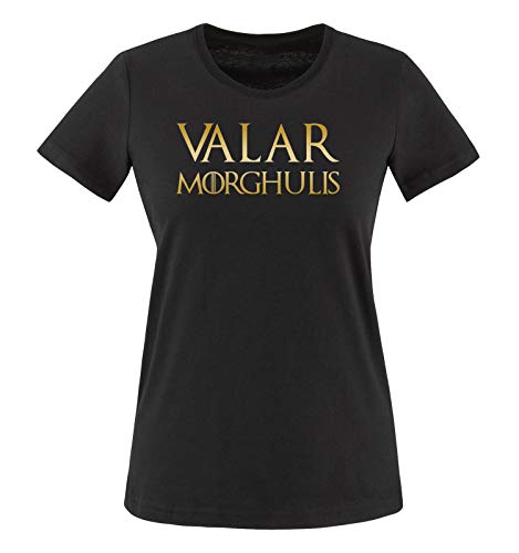 Just Style It - Valar Morghulis - Game of Thrones - Damen T-Shirt - Schwarz/Gold Gr. M von Just Style It