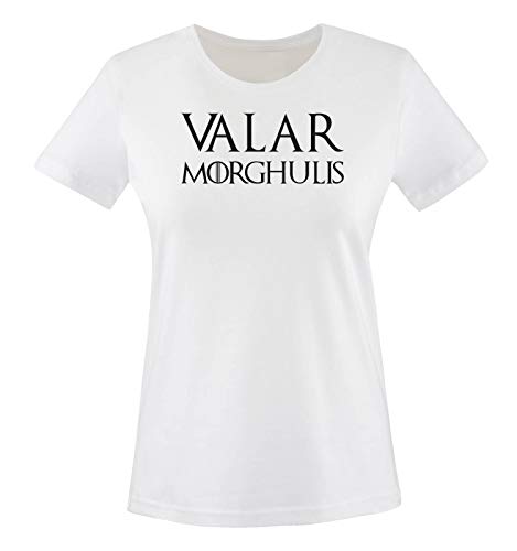 Just Style It - Valar Morghulis - Game of Thrones - Damen T-Shirt - Weiss/Schwarz Gr. S von Just Style It