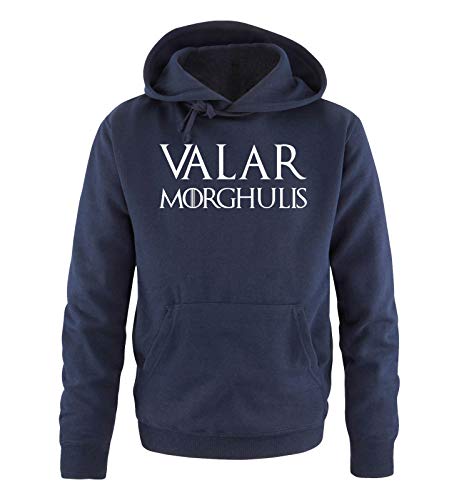 Just Style It - Valar Morghulis - Game of Thrones - Herren Hoodie - Navy / Weiss Gr. XL von Just Style It