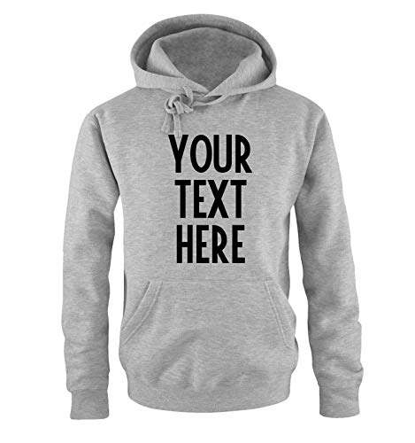 Just Style It WUNSCHTEXT - Herren Hoodie - Grau/Schwarz - Gr. XL von Just Style It