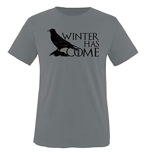 Just Style It - Winter Has Come Crow - Game of Thrones - Herren T-Shirt - Dunkelgrau/Schwarz Gr. L von Just Style It