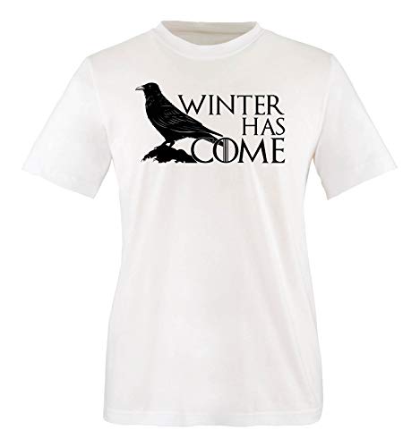 Just Style It - Winter Has Come Crow - Game of Thrones - Herren T-Shirt - Weiss/Schwarz Gr. L von Just Style It