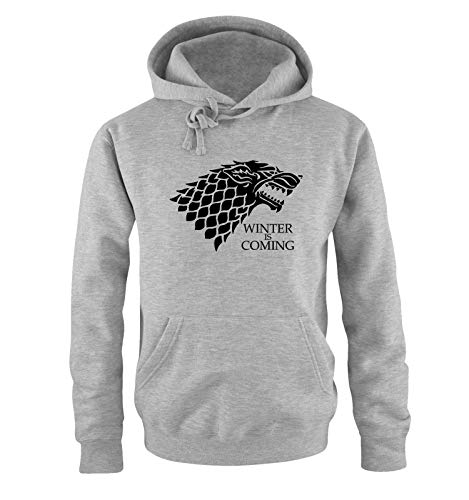 Just Style It - Winter in Coming - Style3 - Game of Thrones - Herren Hoodie - Grau / Schwarz Gr. 3XL von Just Style It