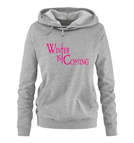 Just Style It - Winter is Coming - Style1 - Game of Thrones - Damen Hoodie - Grau / Pink Gr. XXL von Just Style It