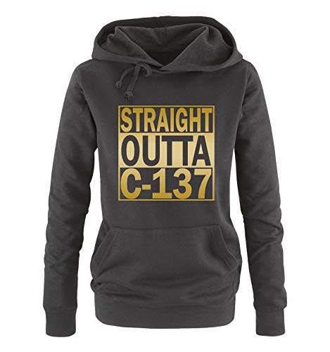 Just Style It - Winter is Coming - Style1 - Game of Thrones - Damen Hoodie - Schwarz / Gold Gr. S von Just Style It