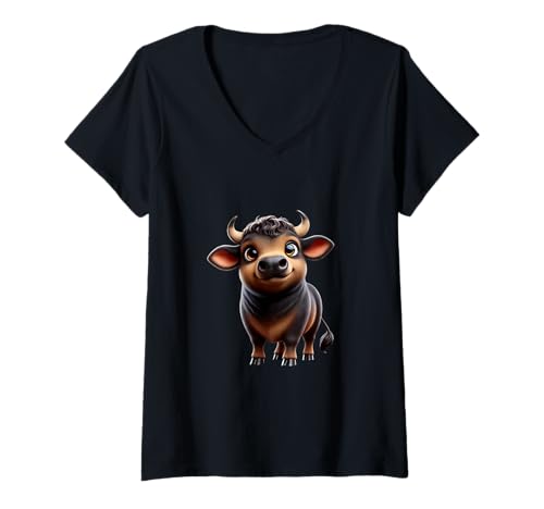 Damen Entzückender süßer Bulle T-Shirt mit V-Ausschnitt Damen Entzückender süßer Bulle T-Shirt mit V-Ausschnitt von Just Sweet Designs
