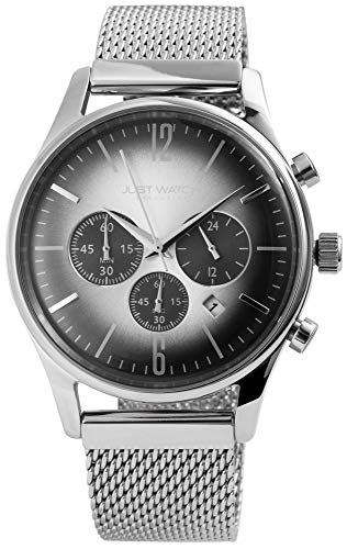 JUST WATCH Exclusive Herren-Uhr JWE001 Milanaiseband Chrono Analog Quarz JW20077 von JUST WATCH