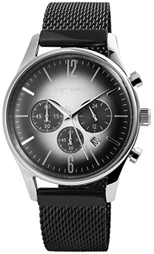 JUST WATCH Exclusive Herren-Uhr JWE001 Milanaiseband Chrono Analog Quarz JW20077 von JUST WATCH