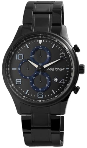 Just Watch Exclusive Herren-Uhr Edelstahl Chronograph JWE002 Datum Quarz JW20079 (schwarz) von Just Watch