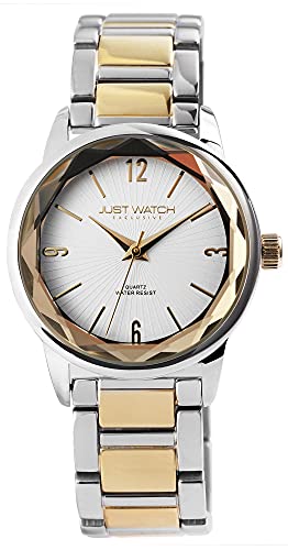 JUST WATCH Abbey Damen-Uhr Gliederarmband Edelstahl Analog Quarz JW10153 (silberfarbig goldfarbig) von JUST WATCH