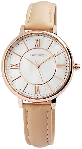 Just Watch Amy Damen-Uhr Echt Leder Dornschließe elegant Analog Quarz JW10071 (beige) von Just Watch