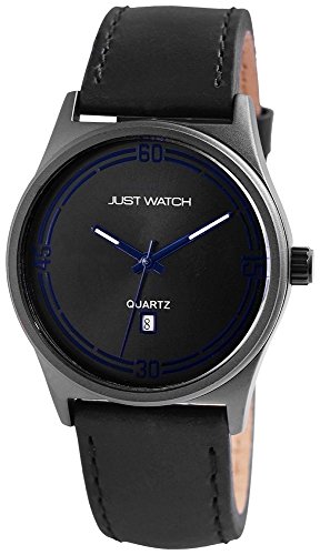 Just Watch Bennet Herren-Uhr Echt Leder Leuchtzeiger Datum Analog Quarz JW20024 (schwarz) von Just Watch