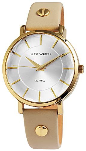 Just Watch Katie Damen-Uhr Echt Leder Dornschließe Analog Quarz JW10007 (Beige 1) von Just Watch