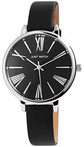 Just Watch Damen-Uhr Echt Leder Armband JW131 Analog Quarz JW10078 (schwarz) von Just Watch