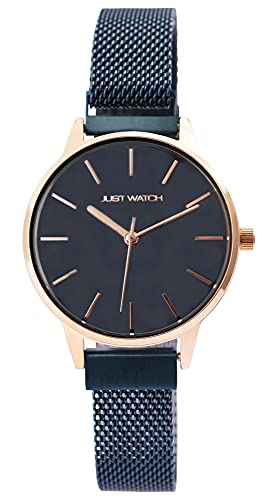 Just Watch Damen-Uhr Edelstahl Meshband Magnetverschluss JW285 Analog JW10142 (dunkelblau) von Just Watch
