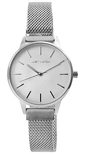 JUST WATCH Damen-Uhr Edelstahl Meshband Magnetverschluss JW285 Analog JW10142 (silberfarbig) von JUST WATCH