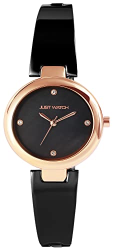 Just Watch Damen-Uhr Mariella Edelstahl Similistein Analog Quarz JW10175 (schwarz) von Just Watch