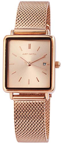 JUST WATCH Damen-Uhr Meshband Edelstahl Hakenverschluss Datum Analog Quarz JW20109 (roségoldfarbig) von JUST WATCH