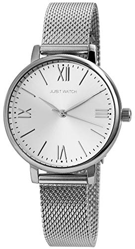 JUST WATCH Damen-Uhr Milanaisearmband Edelstahl Armbanduhr Analog Quarz JW10075 von JUST WATCH