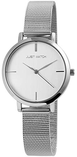 JUST WATCH Damen-Uhr Milanaisearmband Edelstahl Armbanduhr Analog Quarz JW10080 von JUST WATCH