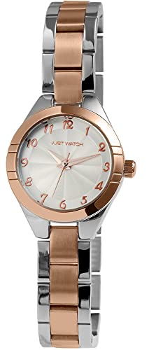 JUST WATCH Damen-Uhr Tamara Edelstahl Faltschließe Analog Quarz JW10187 (silberfarbig roségoldfarbig) von JUST WATCH