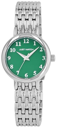 Just Watch Damenuhr Akari mit Edelstahlband, geflochten, Ø 28 mm, 5 ATM, silberfarben/grün Just Watch Damenuhr Akari mit Edelstahlband, geflochten, Ø 28 mm, 5 ATM, silberfarben/grün von Just Watch