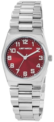 Just Watch Damenuhr Elin mit Edelstahlband, Ø 30 mm, 5ATM, silberfarben/rot Just Watch Damenuhr Elin mit Edelstahlband, Ø 30 mm, 5ATM, silberfarben/rot von Just Watch