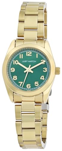 Just Watch Damenuhr Mathilda mit Edelstahlarmband, Ø28 mm, silberfarben, 5ATM (Grün/Gold) Just Watch Damenuhr Mathilda mit Edelstahlarmband, Ø28 mm, silberfarben, 5ATM (Grün/Gold) von Just Watch