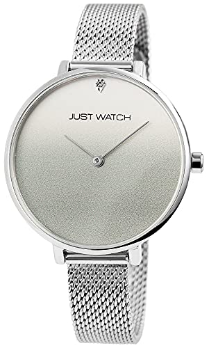 Just Watch Darcie Damen-Uhr Meshband Edelstahl Strass-Steine Analog Quarz JW10131 (silberfarbig) von Just Watch