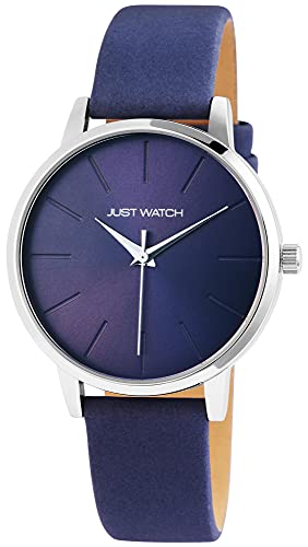 Just Watch Ella Damen-Uhr Echt Leder Dornschließe Analog Quarz elegant JW10093 (blau) von Just Watch