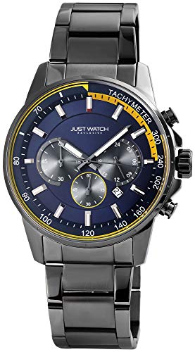 JUST WATCH Exclusive Herren-Uhr JW114 Chronograph Edelstahl Analog Quarz JW20074 (Anthrazit) von JUST WATCH