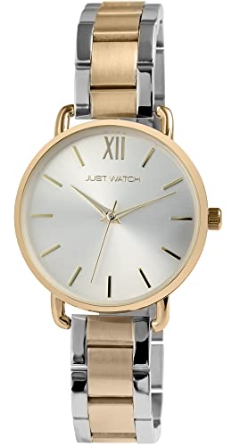 JUST WATCH Felira Damen-Uhr Edelstahl Faltschließe Analog Quarz JW10186 (silberfarbig goldfarbig) von JUST WATCH